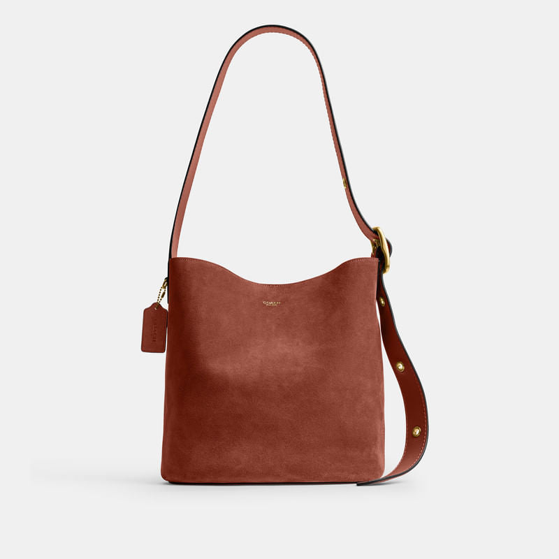 Bolsa Shoulder Bag Coach Bucket Bleecker Suede