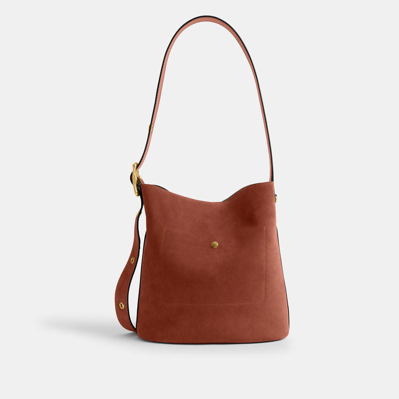 Bolsa Shoulder Bag Coach Bucket Bleecker Suede