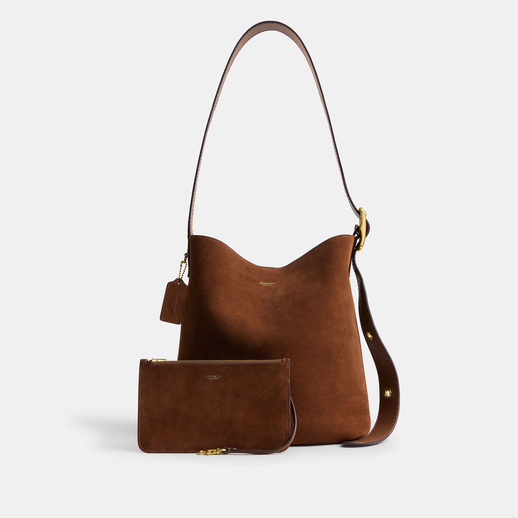 Bolsa Coach Shoulder Bag Bleecker Bucket en Suede