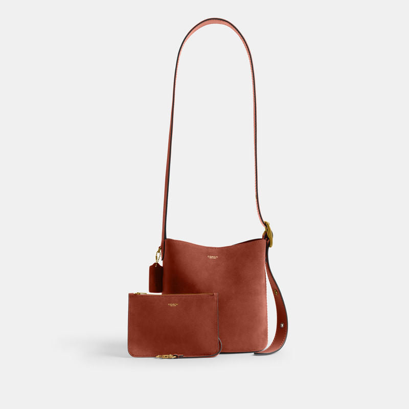 Bolsa Shoulder Bag Coach Bucket Bleecker 21 Suede