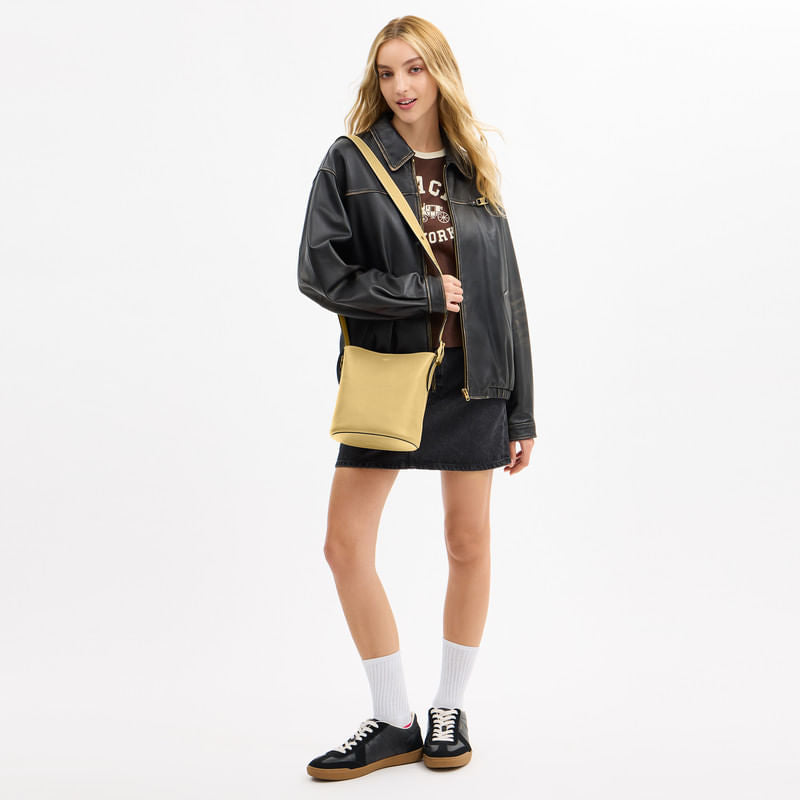Bolsa Shoulder Bag Coach Bucket Bleecker 21 Piel