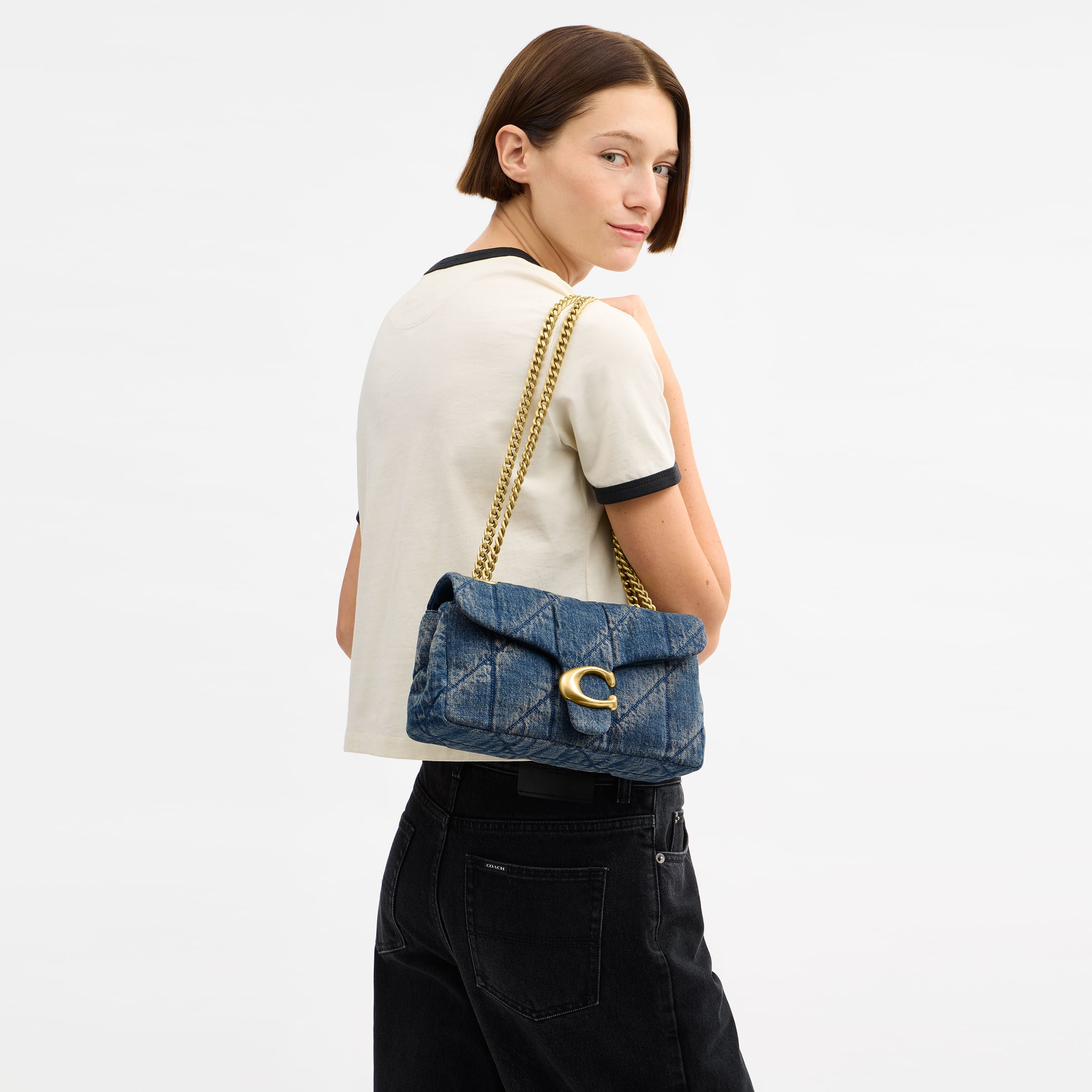 Bolsa Shoulder Bag Coach Tabby 26 en Denim