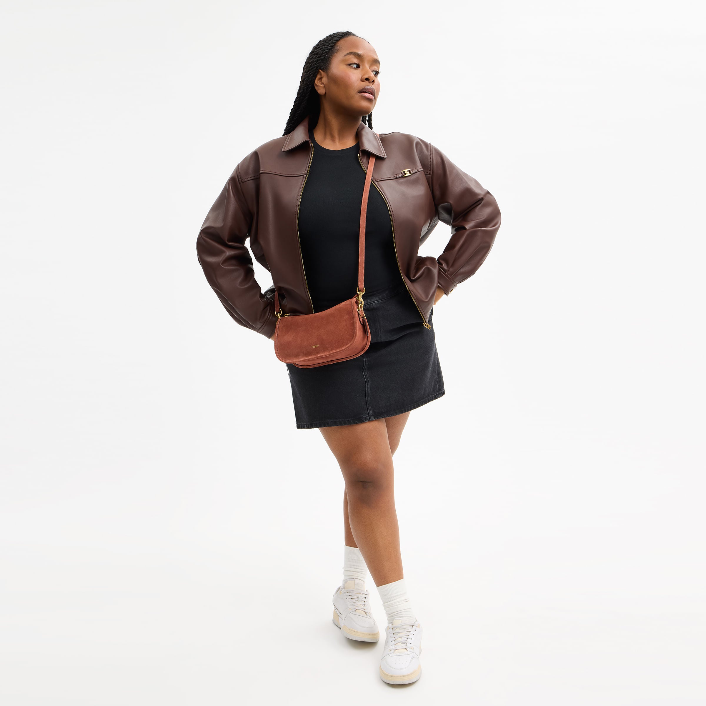 Bolsa Shoulder Bag Coach Waverly Suede