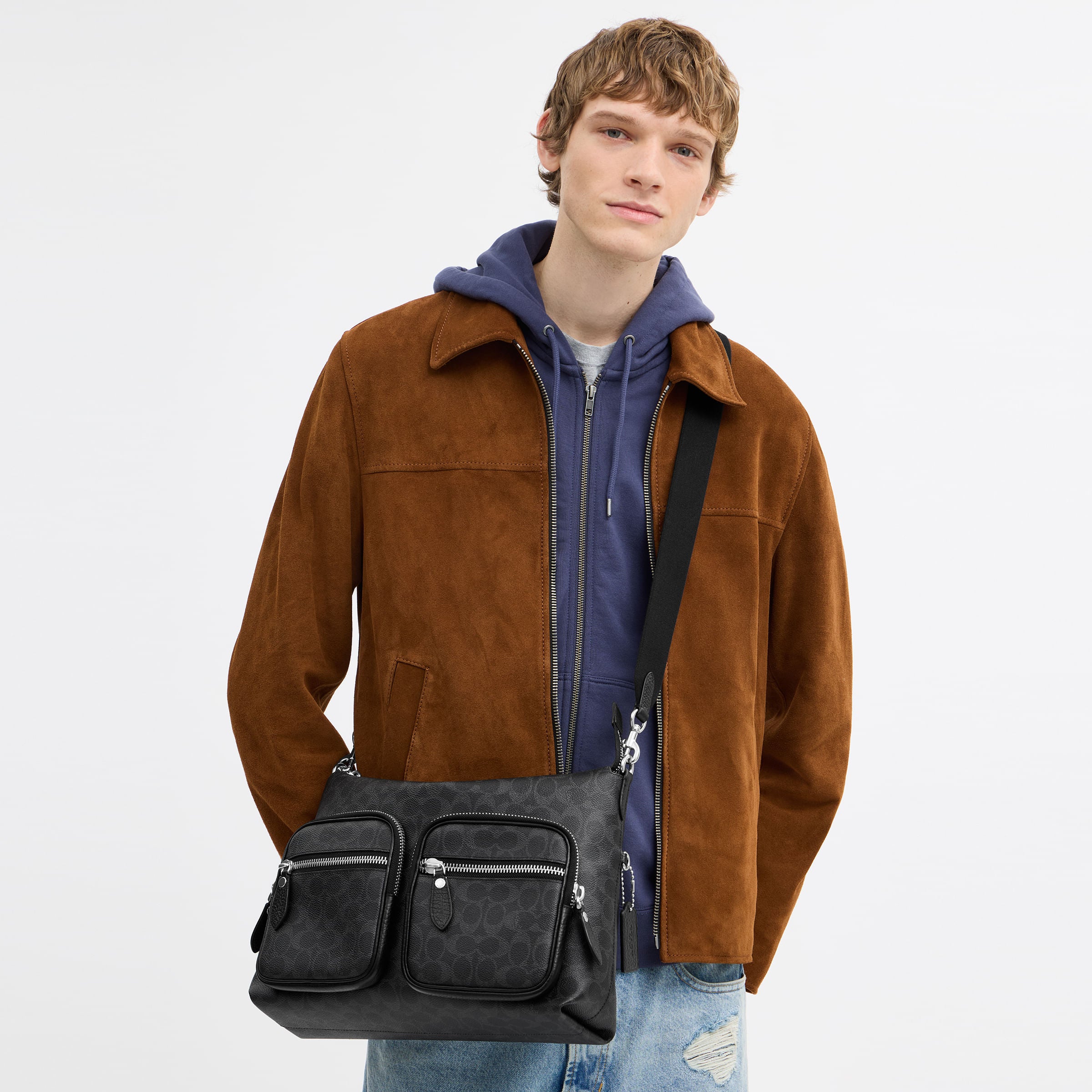 Bolsa Shoulder Bag Coach Domino Canvas Signature