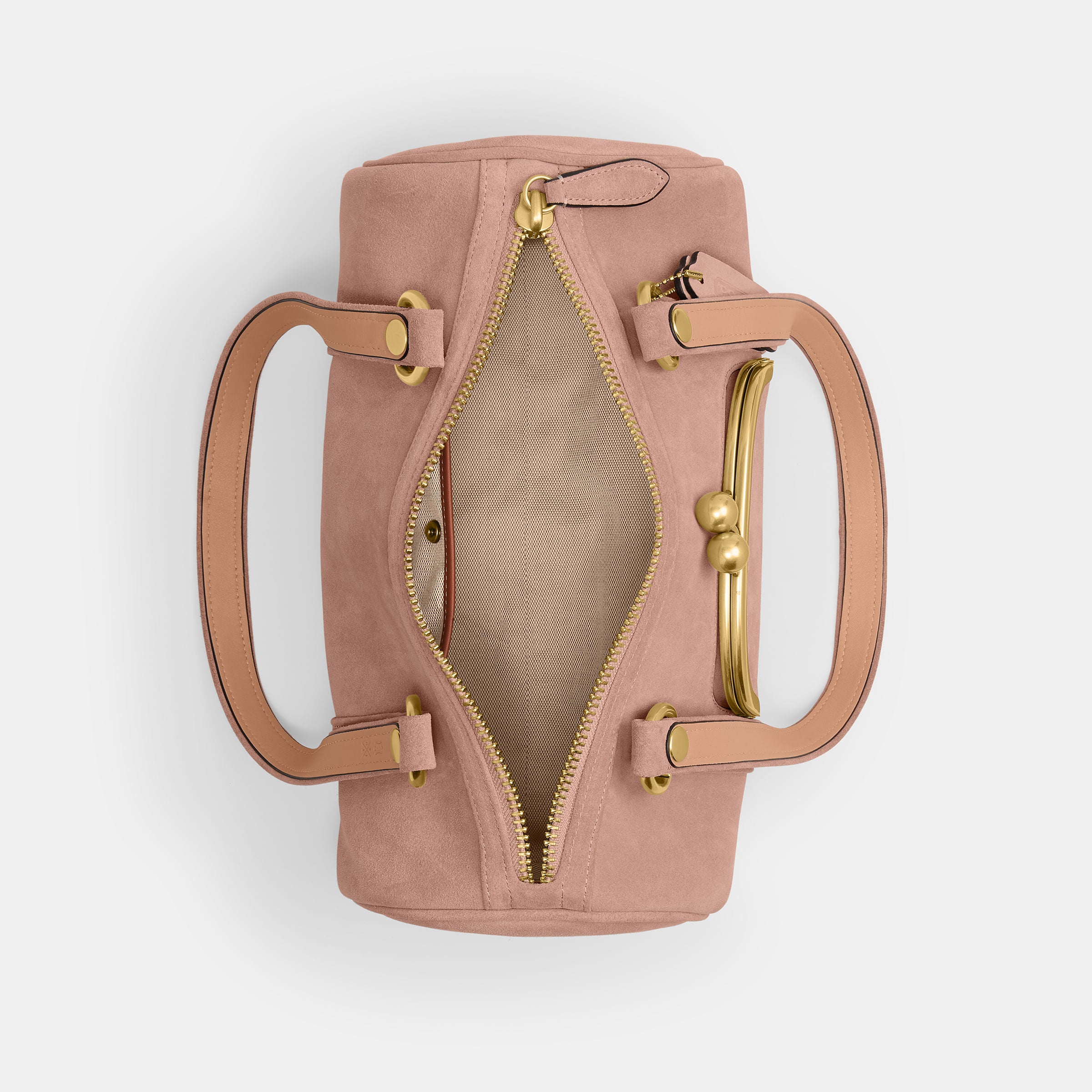Bolsa Shoulder Bag Coach Kisslock Barrel Suede