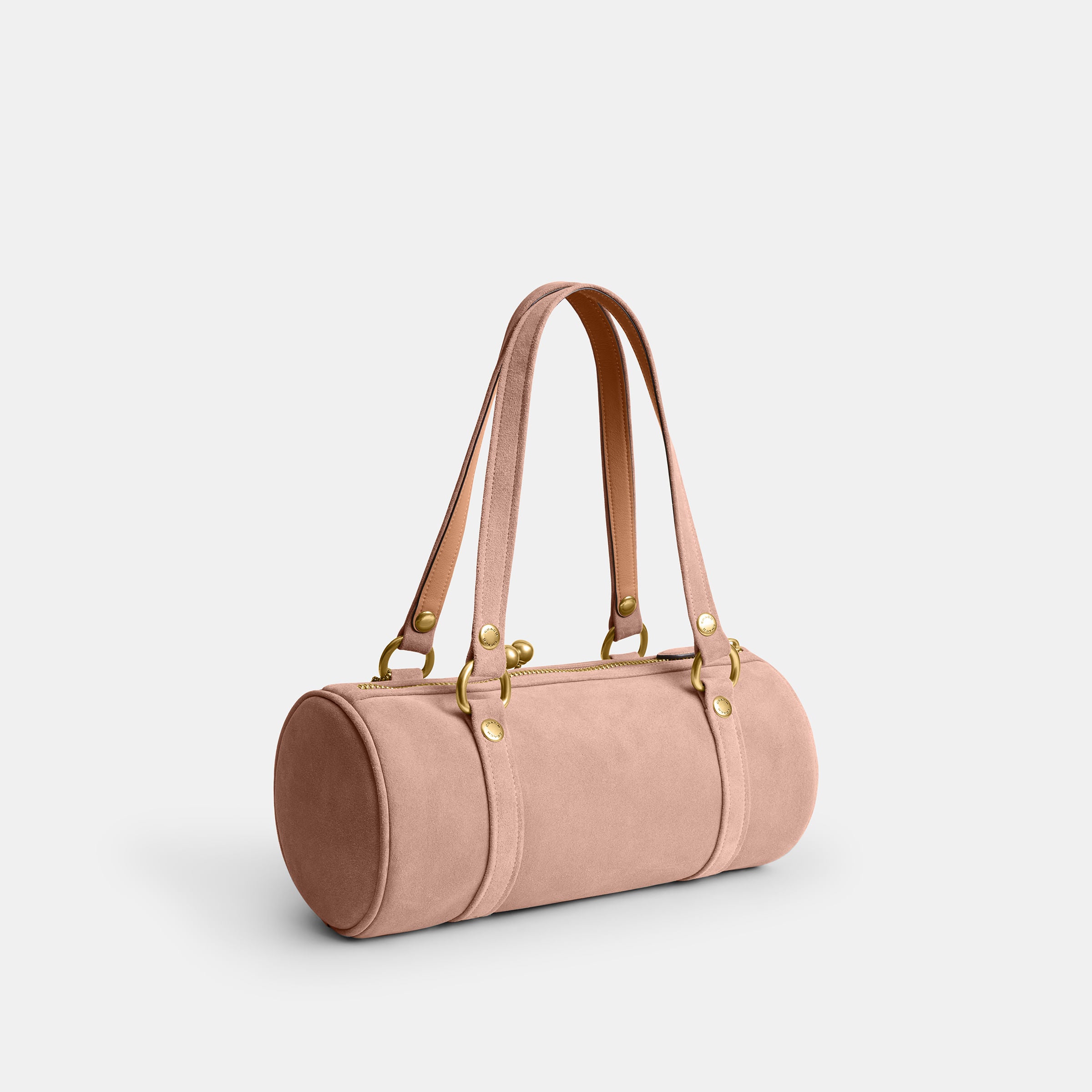 Bolsa Shoulder Bag Coach Kisslock Barrel Suede