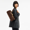 Bolsa Shoulder Coach Kisslock Barrel Suede