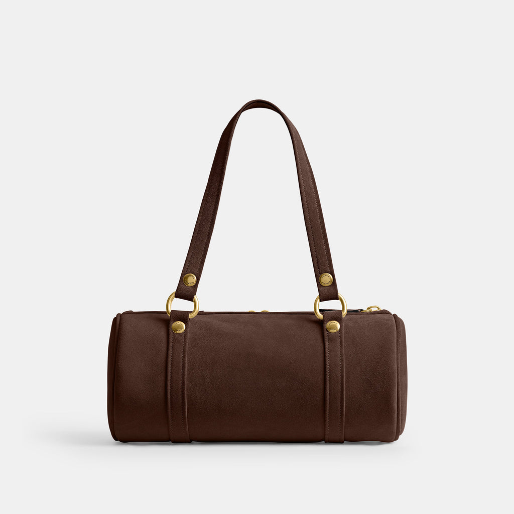 Bolsa Shoulder Coach Kisslock Barrel Suede