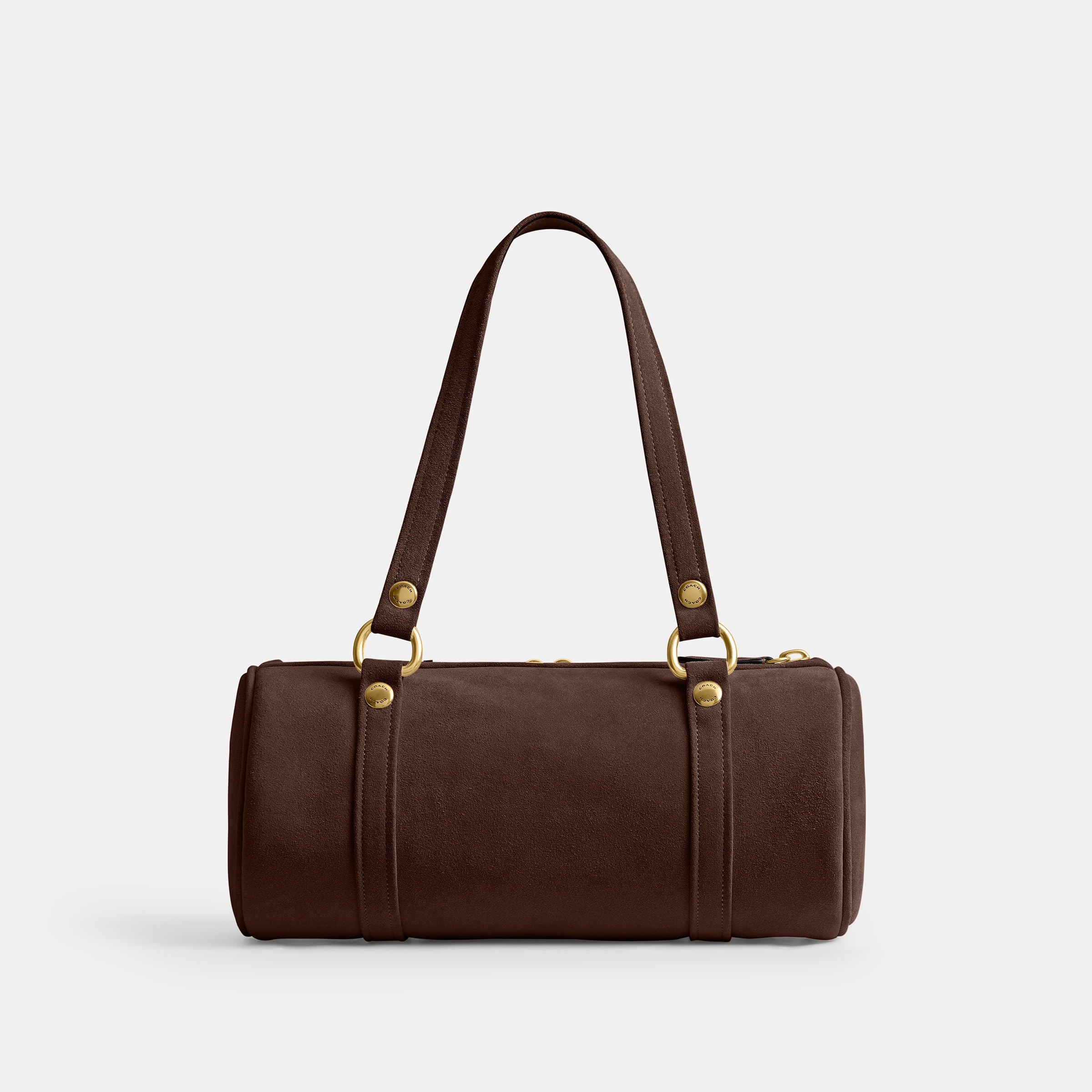 Bolsa Shoulder Coach Kisslock Barrel Suede
