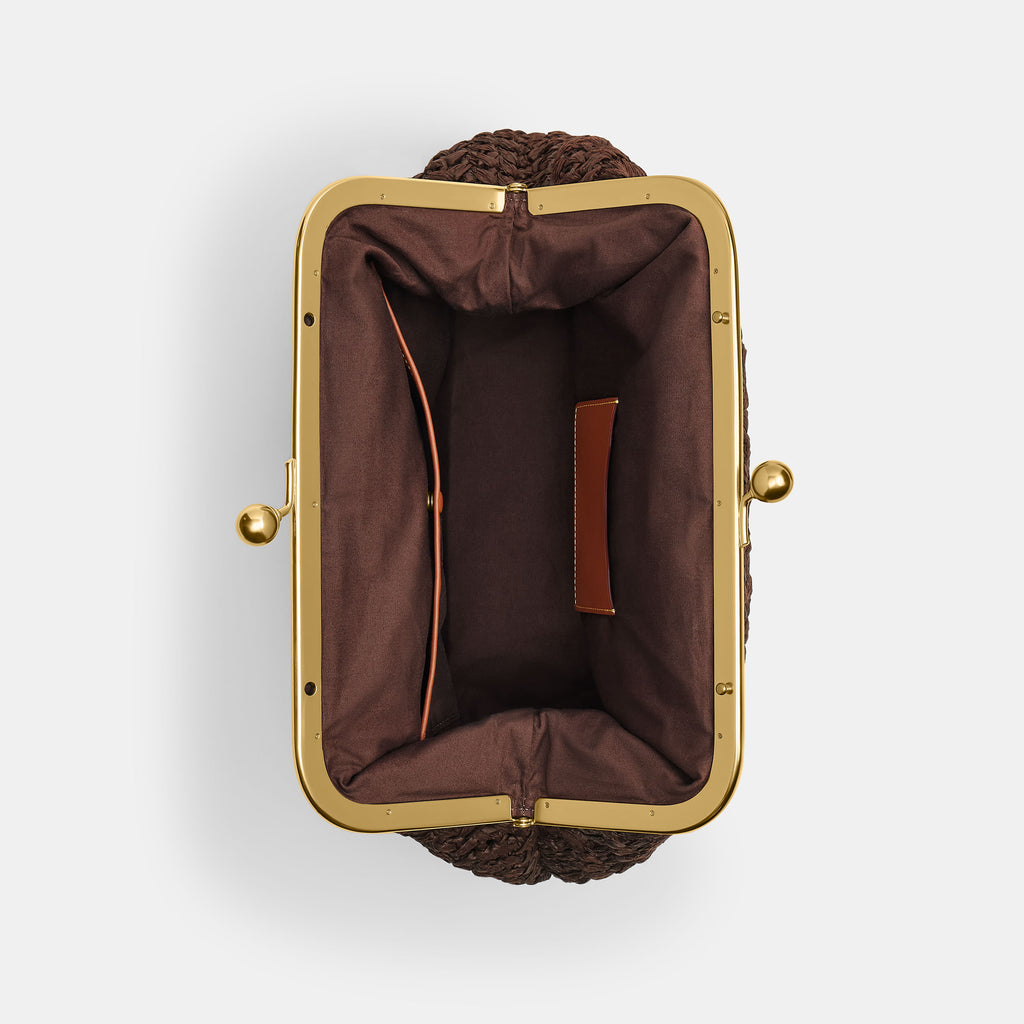 Bolsa Shoulder Coach Kisslock Frame 27 Straw