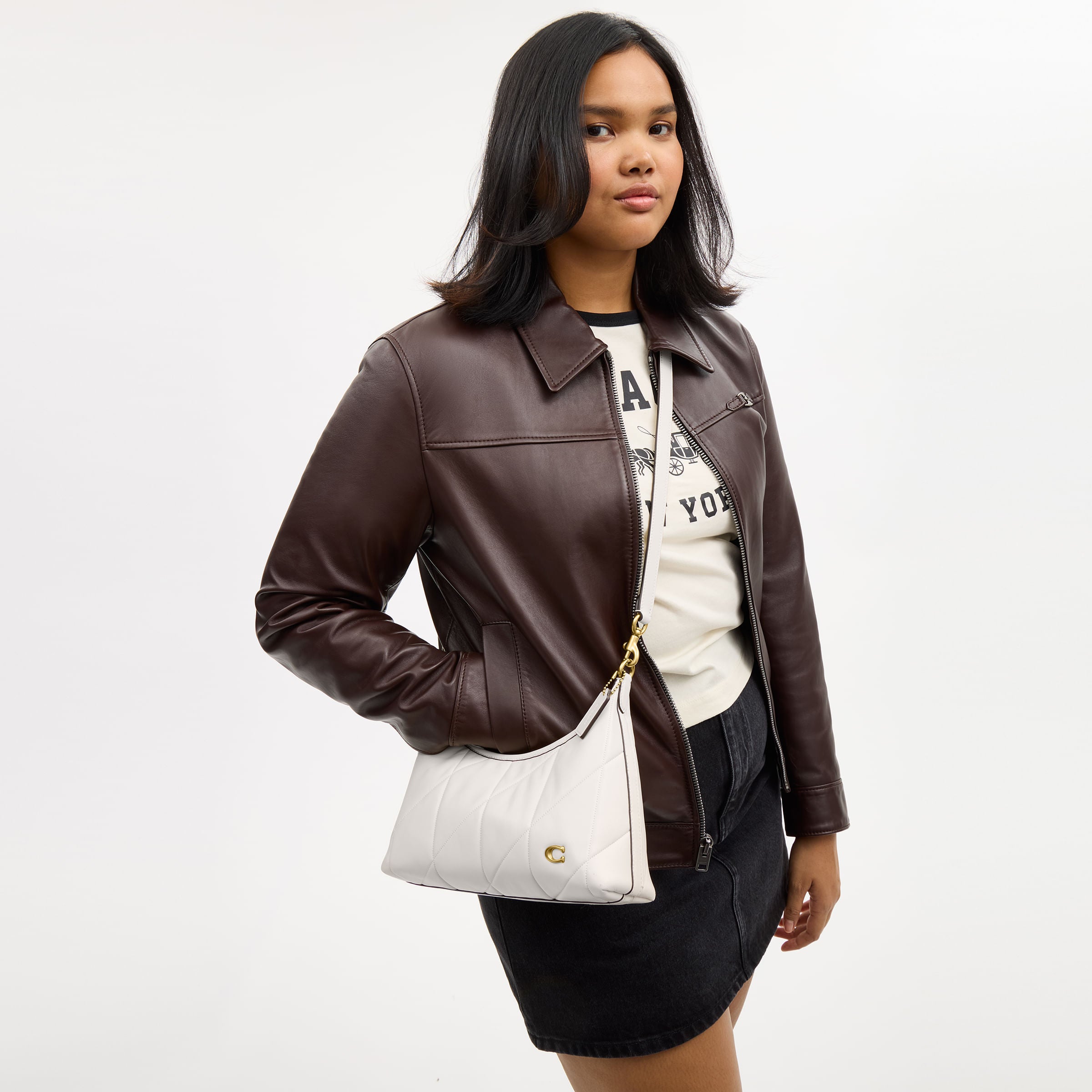 Bolsa Shoulder Coach Juliet 25 Piel Quilted
