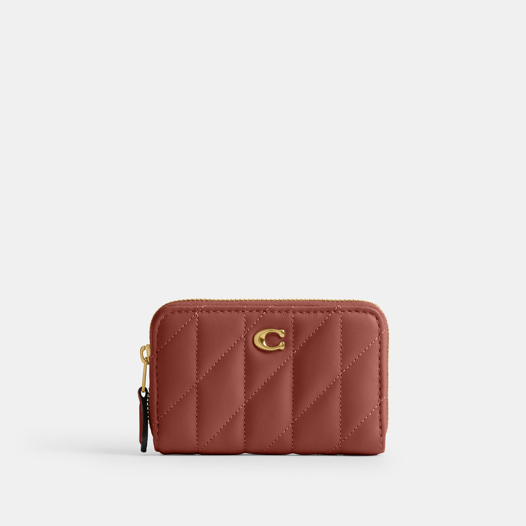 Cartera Coach Essential Small Zip Around Piel Quilted