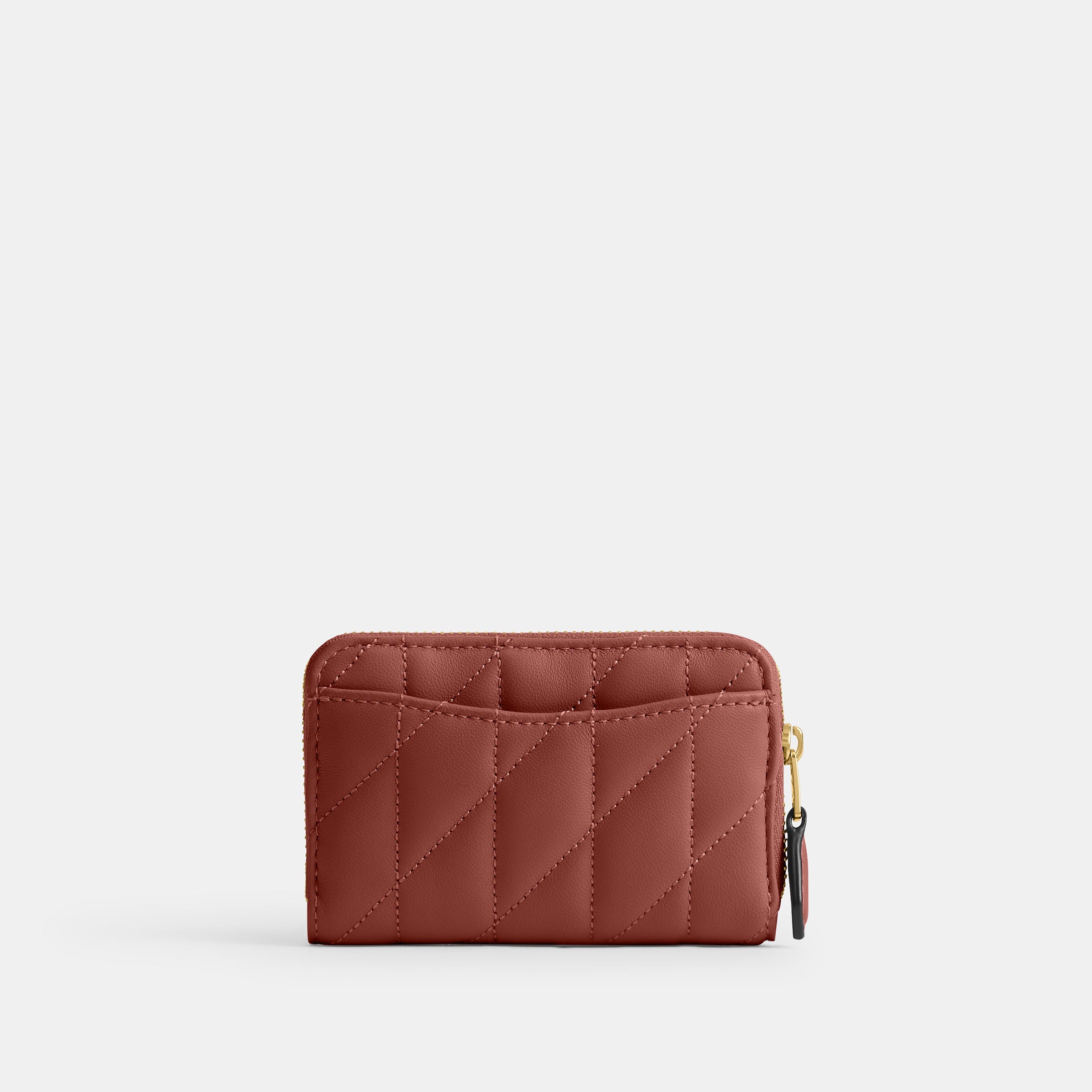 Cartera Coach Essential Small Zip Around Piel Quilted