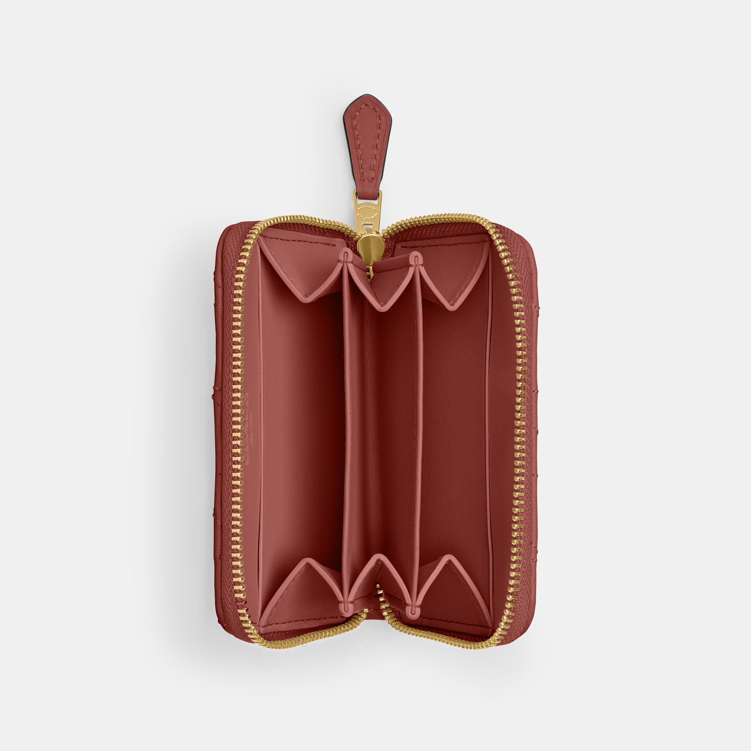 Cartera Coach Essential Small Zip Around Piel Quilted