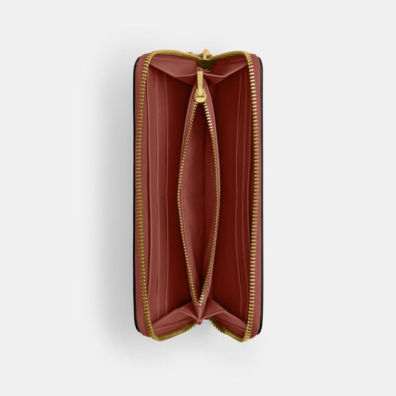 Cartera Coach Slim Accordion Zip Piel